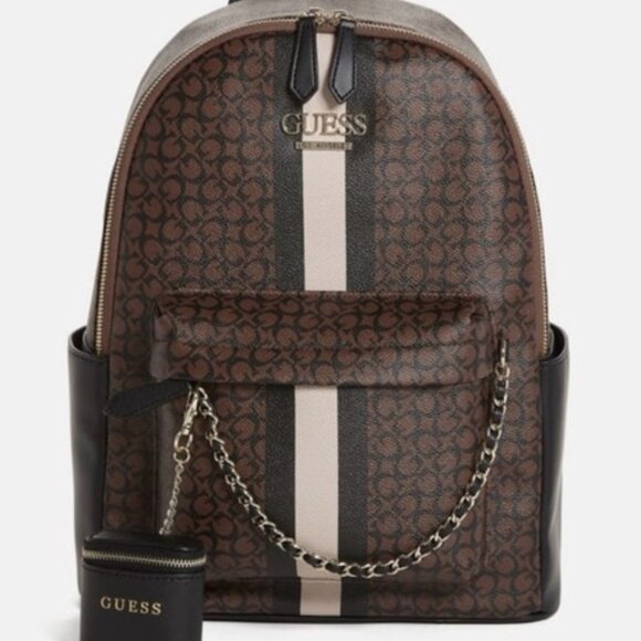GUESS Ella Faux-Leather 16" Backpack Brown 23GF117 - Picture 1 of 1